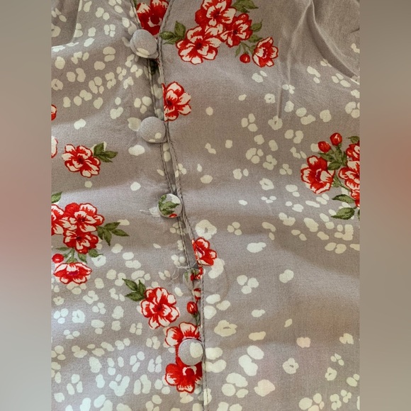 Torrid Womens Harper Blouse 3 Floral Button Up V Neck Button Long Sleeve Career - Picture 7 of 9